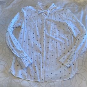 Anchor print button down